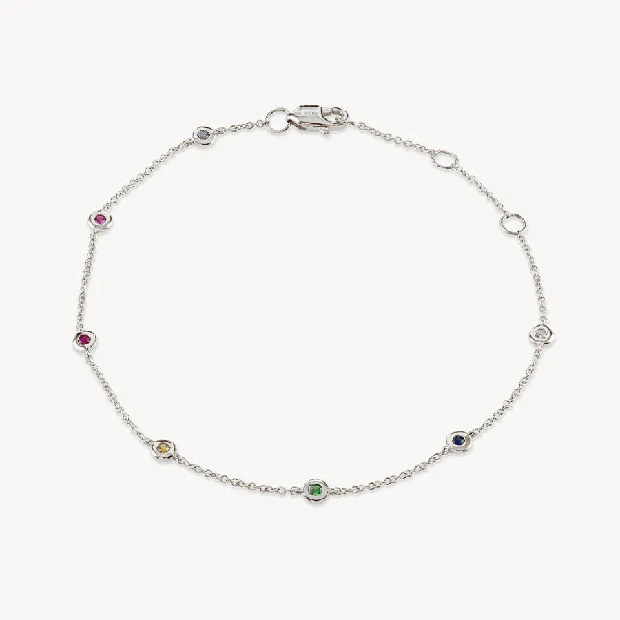 Rainbow Sapphire Skittle Bracelet