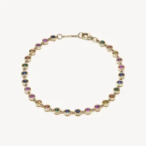 Rainbow Sapphire Super Skittle Bracelet