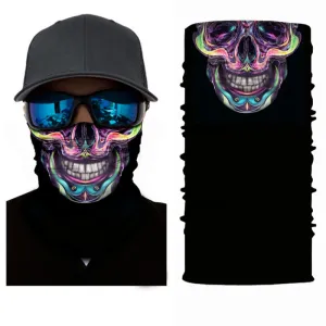 Rainbow Skull Mask Skeleton Motorcycle Biker Scarf Face Neck Bandana Ski Paintball Snood