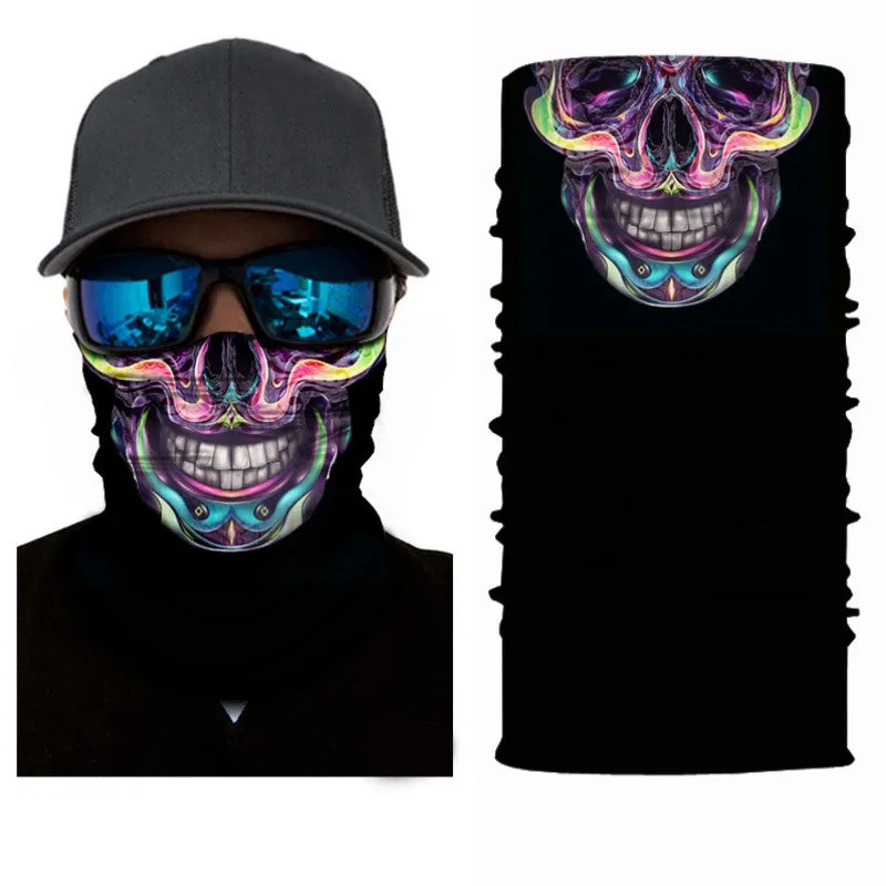 Rainbow Skull Mask Skeleton Motorcycle Biker Scarf Face Neck Bandana Ski Paintball Snood