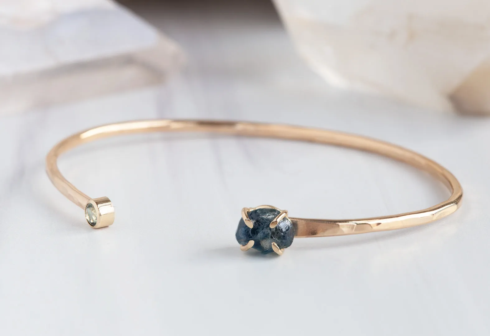 Raw Montana Sapphire Cuff Bracelet