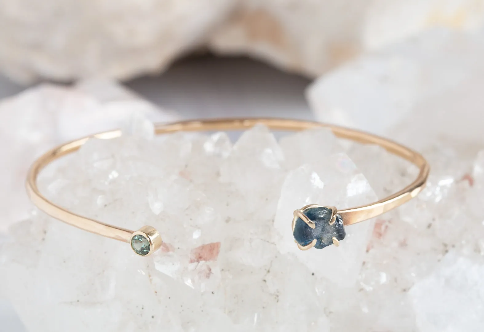 Raw Montana Sapphire Cuff Bracelet