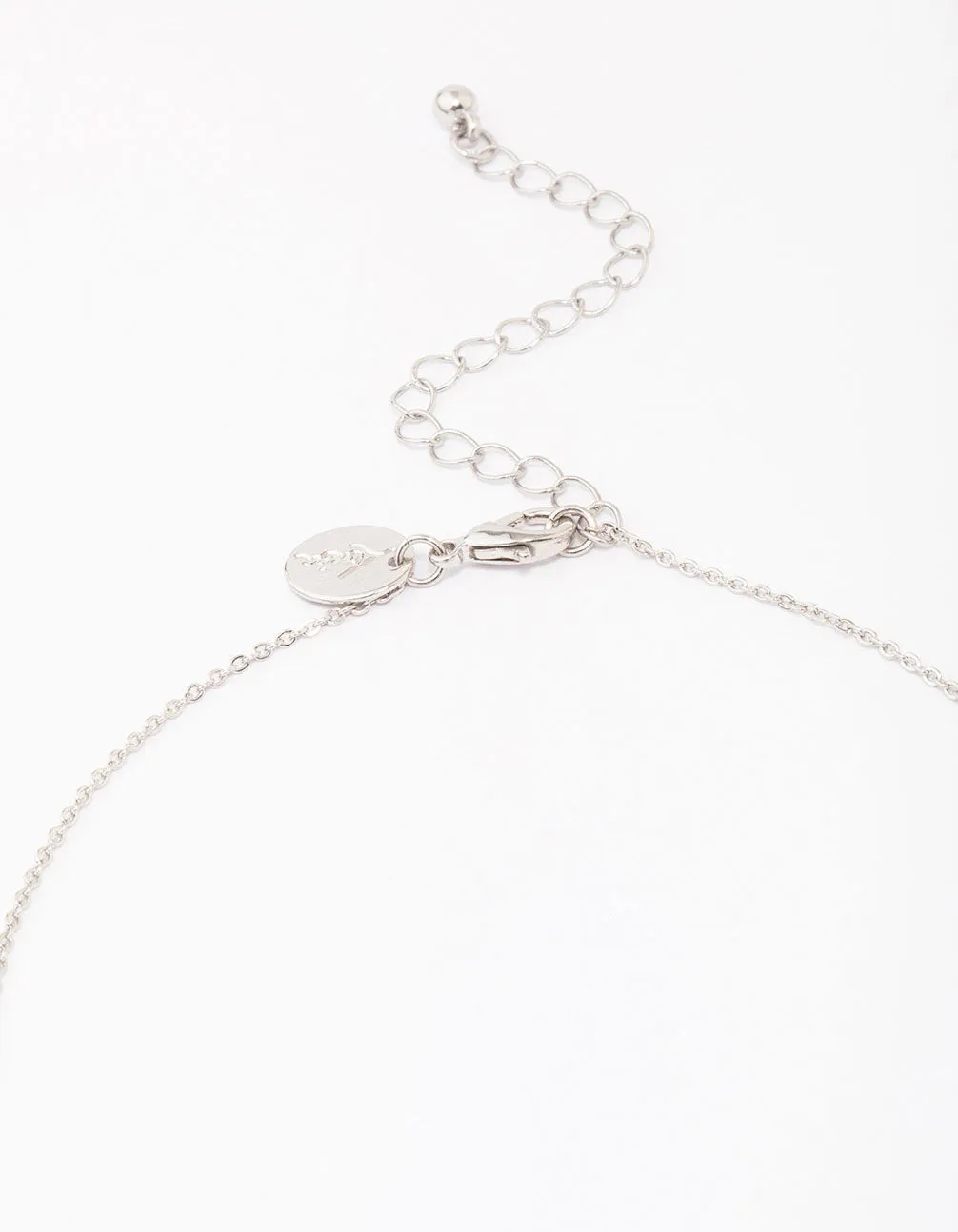 Rhodium Diamante Cross Pendant Necklace