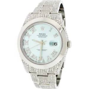 Rolex Datejust II 41mm 10.52Ct Diamond Case/Lugs/Bracelet/Roman  TFJ-142508035
