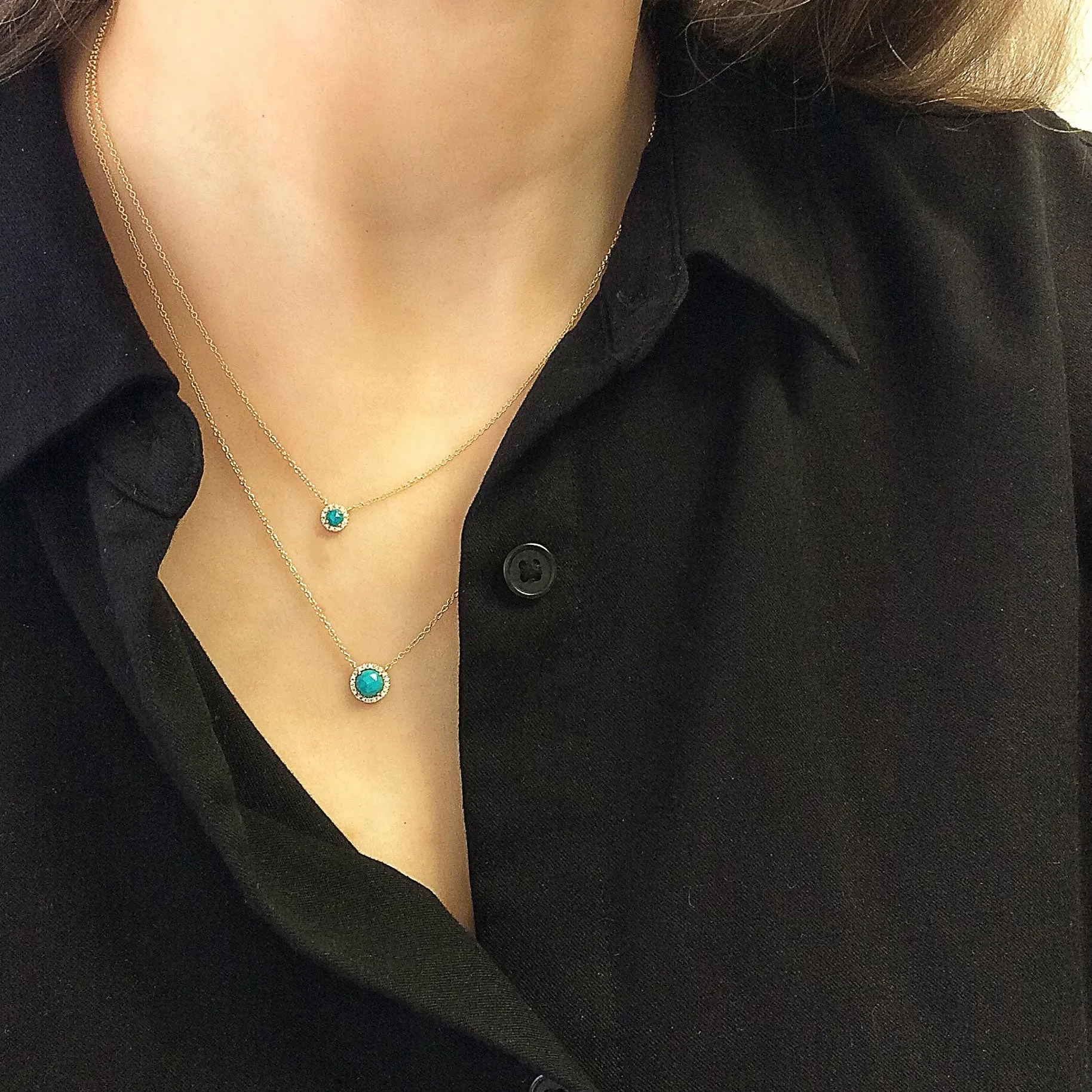 Rosie 5.0mm Black Onyx & Diamond Necklace