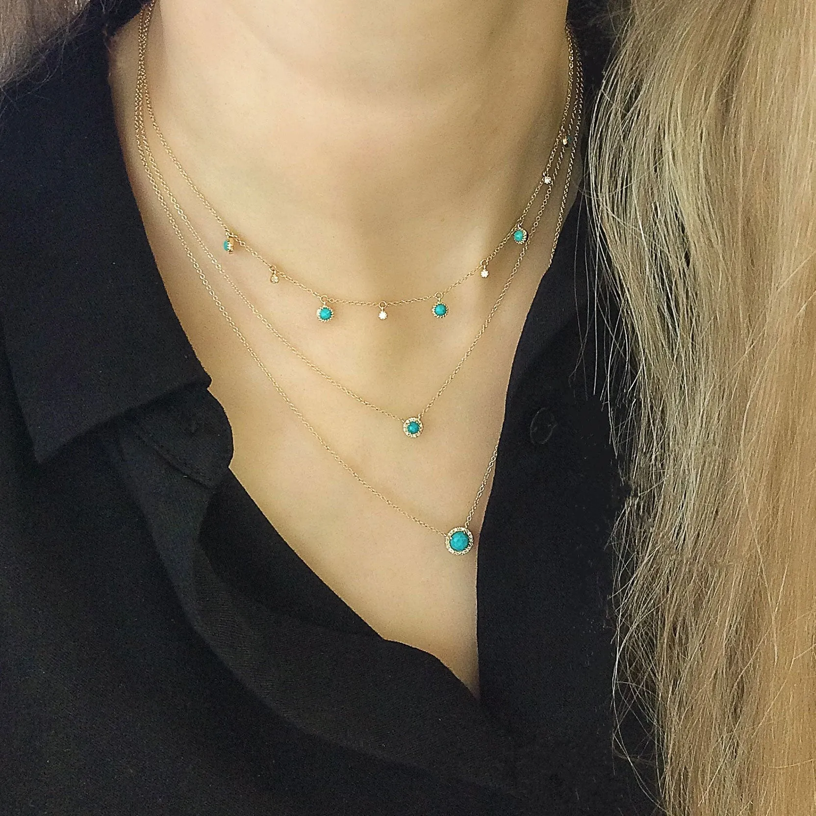 Rosie 5.0mm Black Onyx & Diamond Necklace