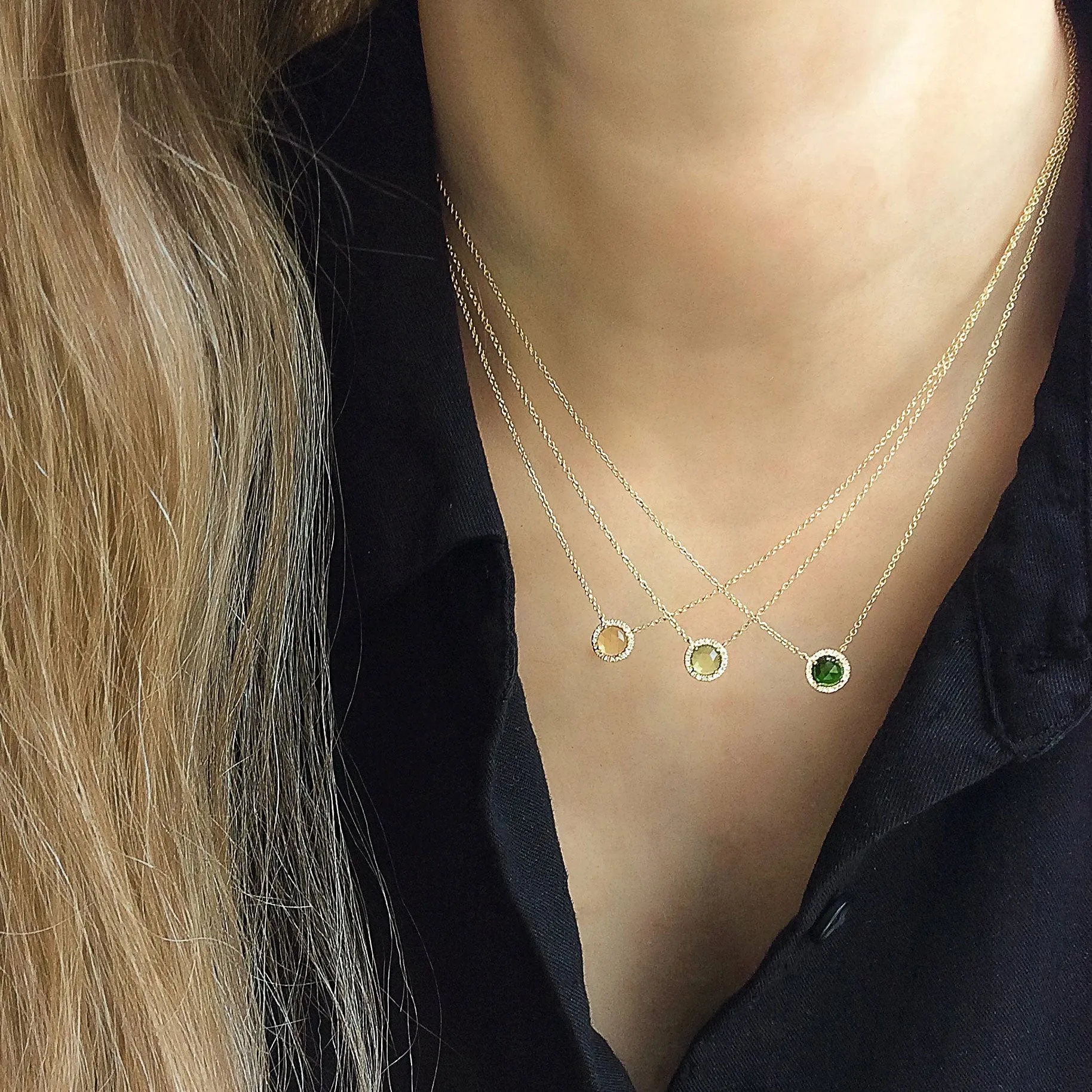 Rosie 5.0mm Black Onyx & Diamond Necklace
