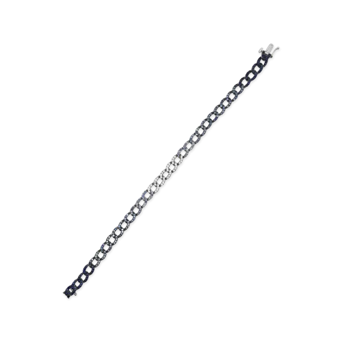 Sapphire & Diamond Pave Link Bracelet