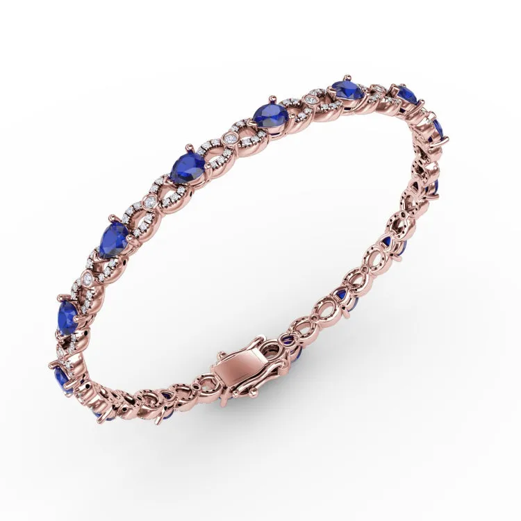 Sapphire and Diamond Pear Shape Bracelet