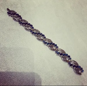 Sapphire Blue Wave Vintage Trifari Bracelet
