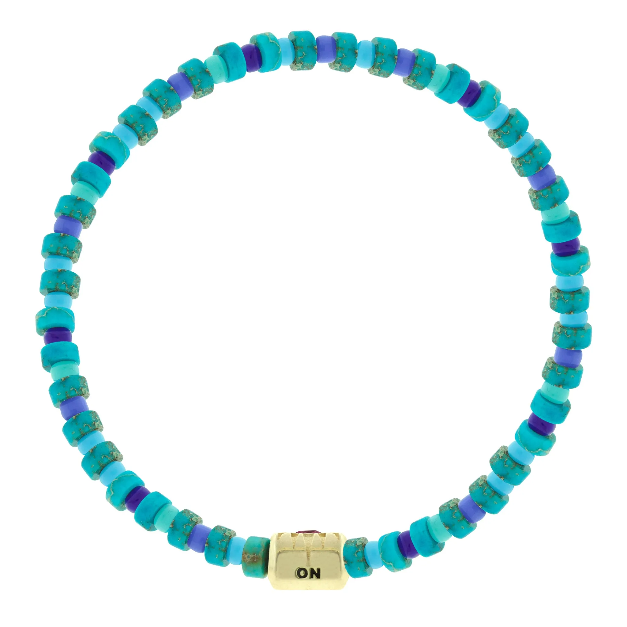 SHINE ON Eye Ingot with Pink Sapphire on Bead Bracelet