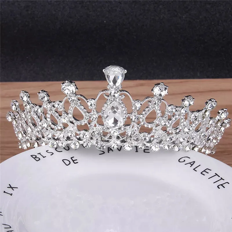 Silver crystal Princess Crowns bridal tiara Detail Queen cosplay diadem