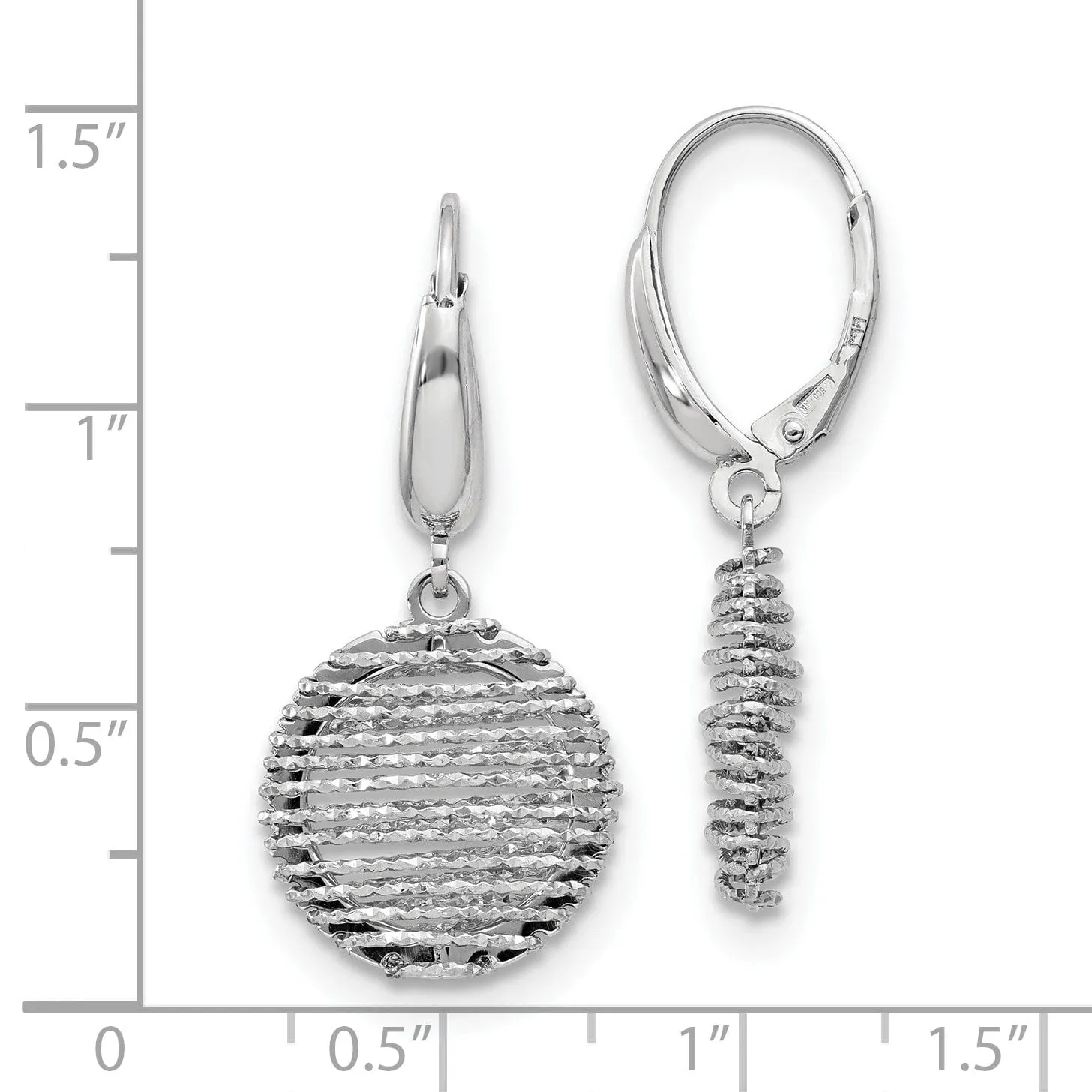 Silver DC Open Dangle Leverback Earrings