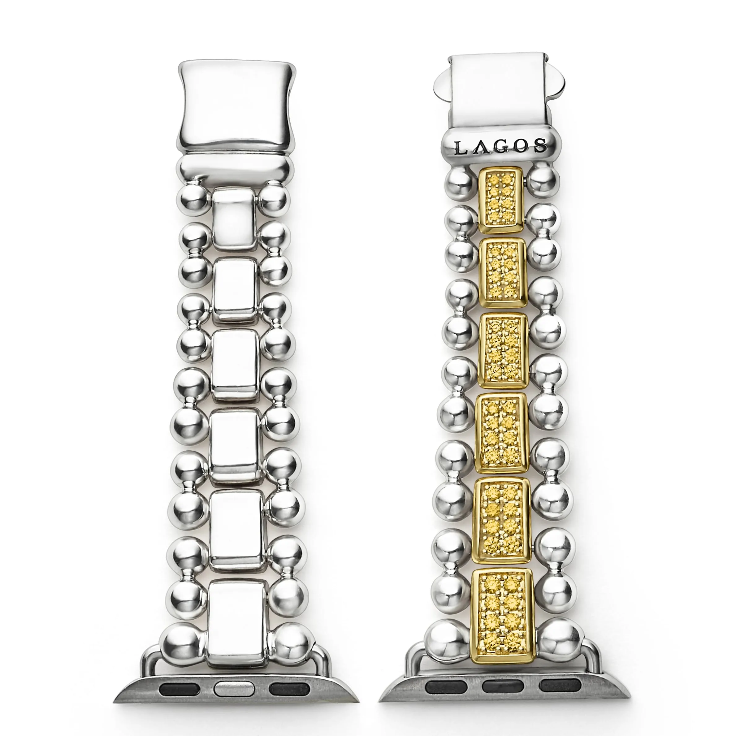 Smart Caviar 18K Gold and Sterling Silver Yellow Sapphire Watch Bracelet-38-45mm