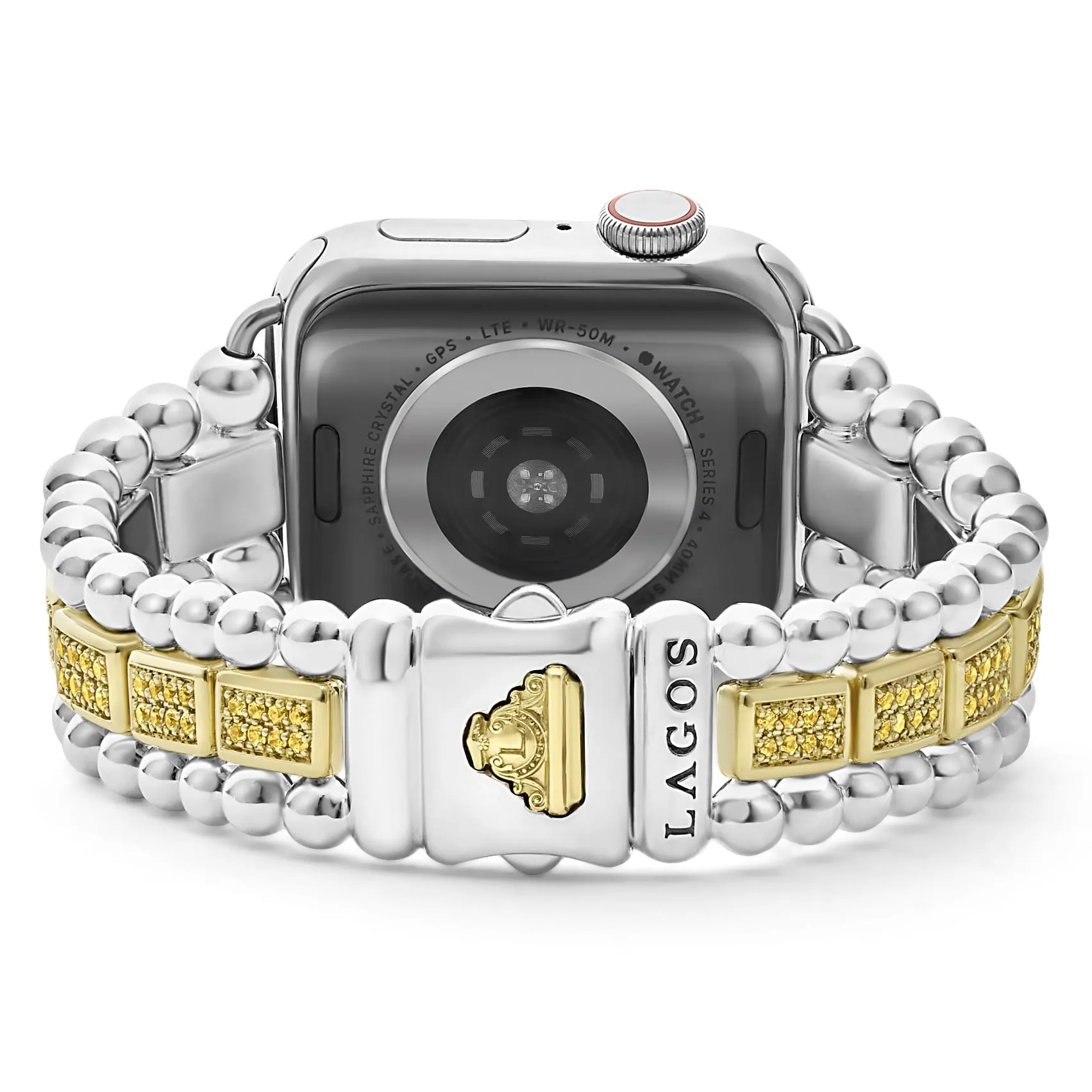 Smart Caviar 18K Gold and Sterling Silver Yellow Sapphire Watch Bracelet-38-45mm