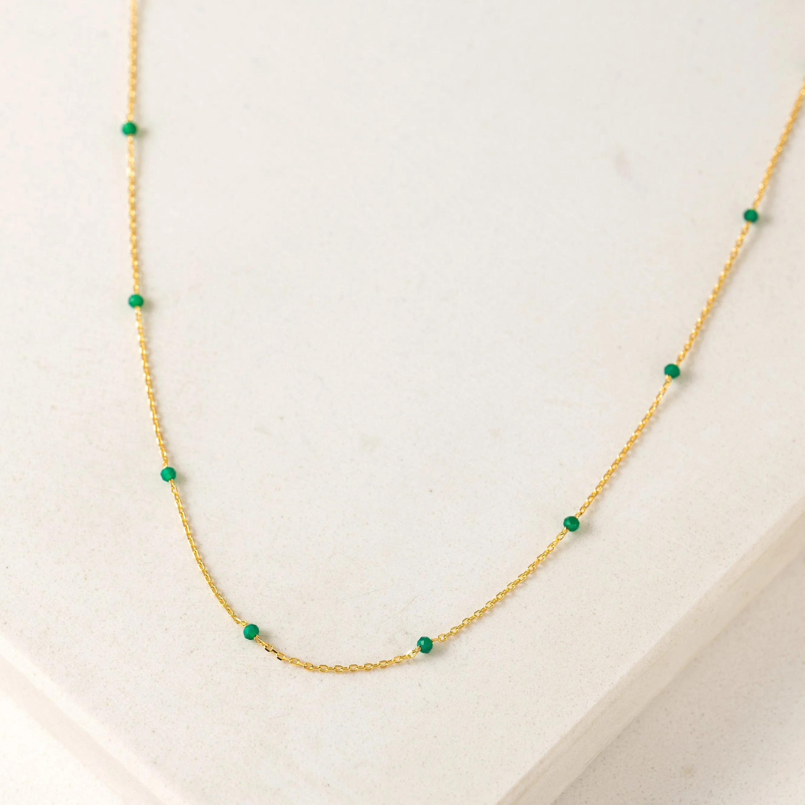 Sorrento Gemstone Necklace Green Onyx