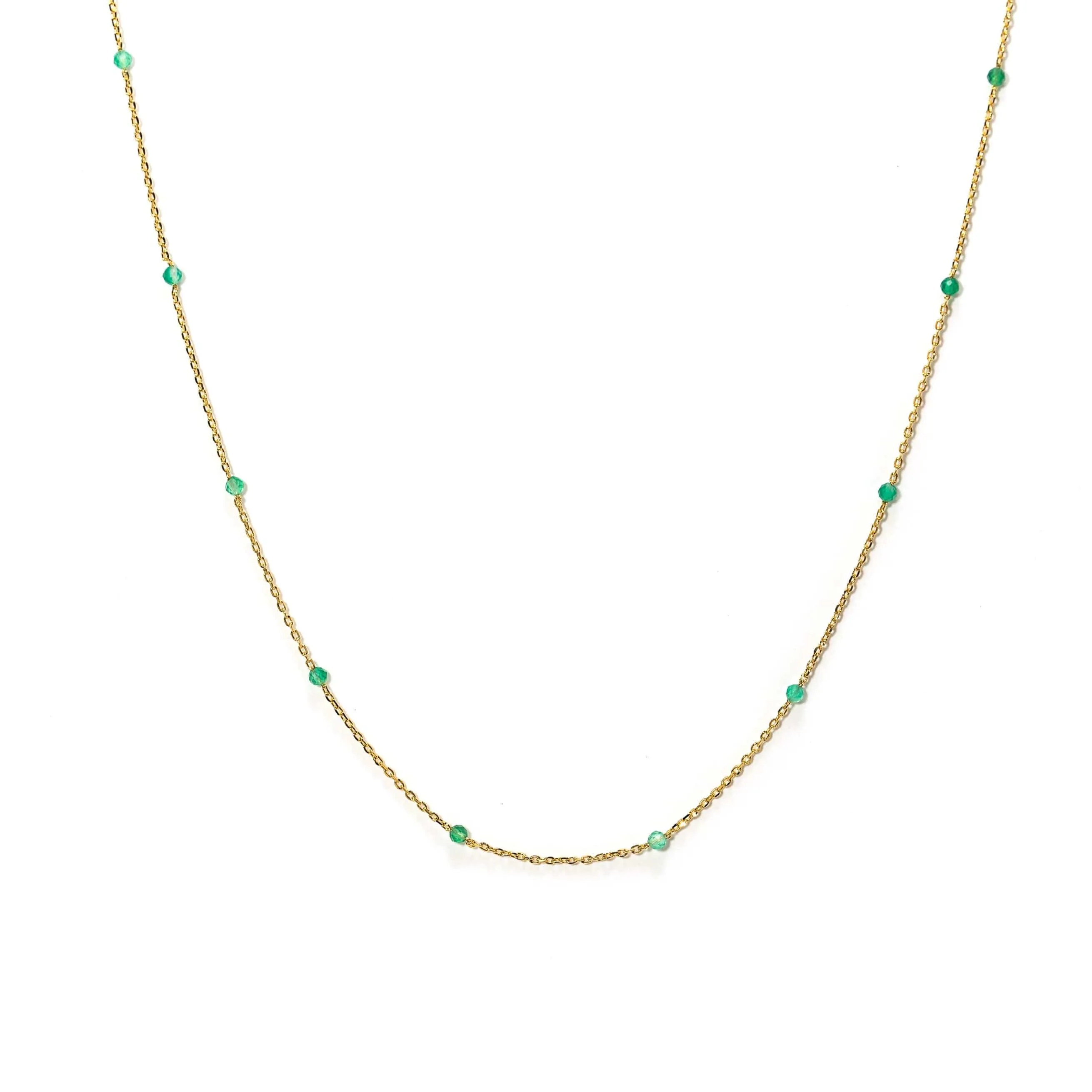 Sorrento Gemstone Necklace Green Onyx
