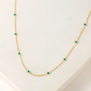 Sorrento Gemstone Necklace Green Onyx