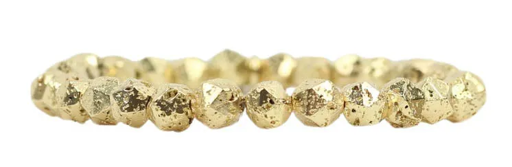 Stacker Stretch Bracelet - Gold Lava Star Cut