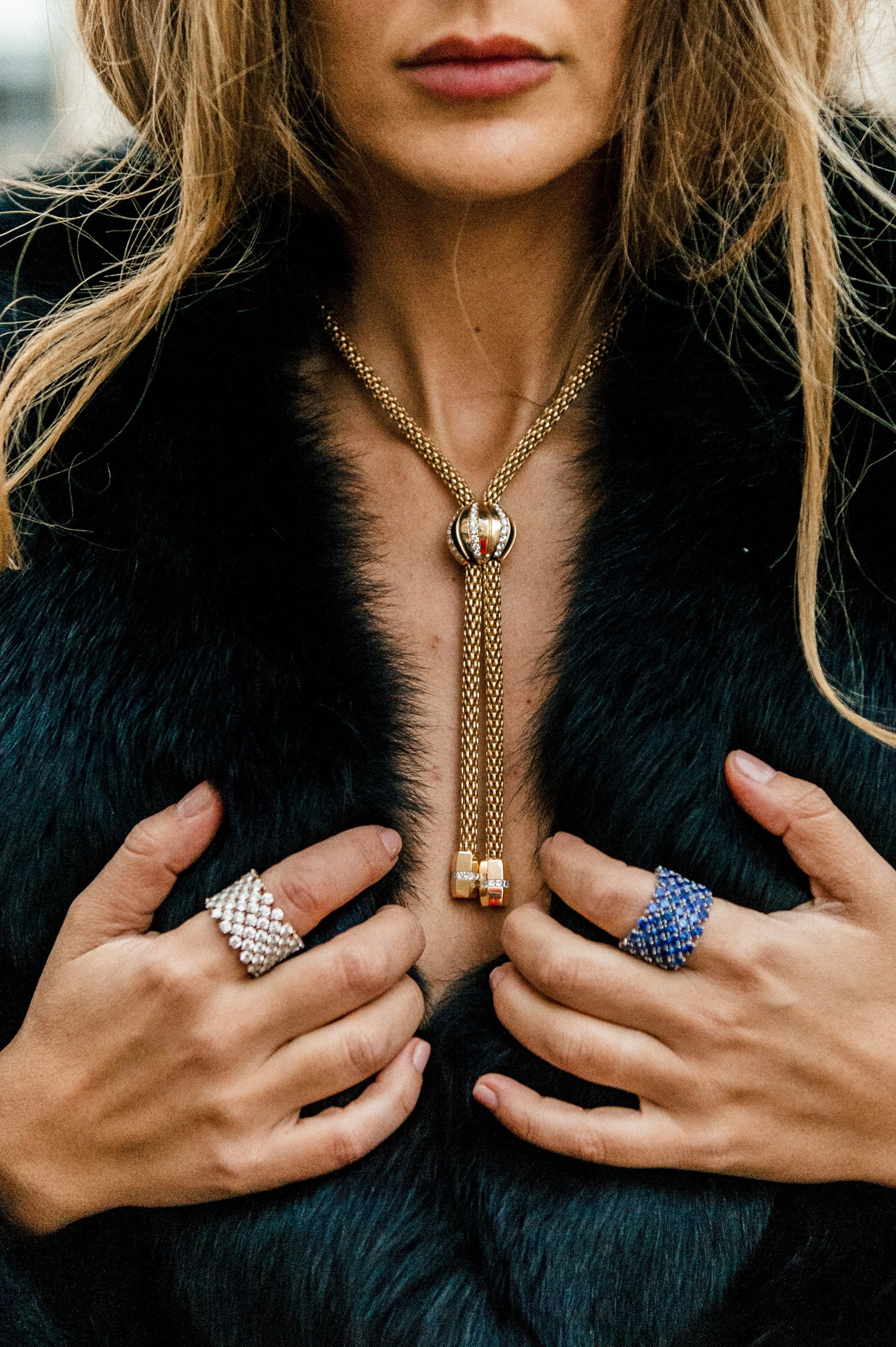 Stella Necklace Blue Topaz Drops