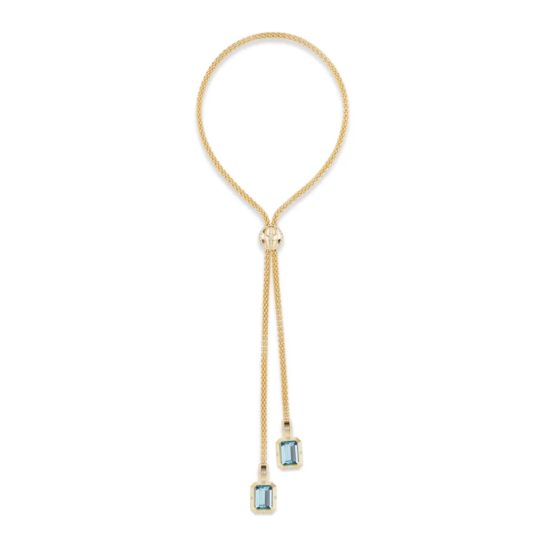 Stella Necklace Blue Topaz Drops