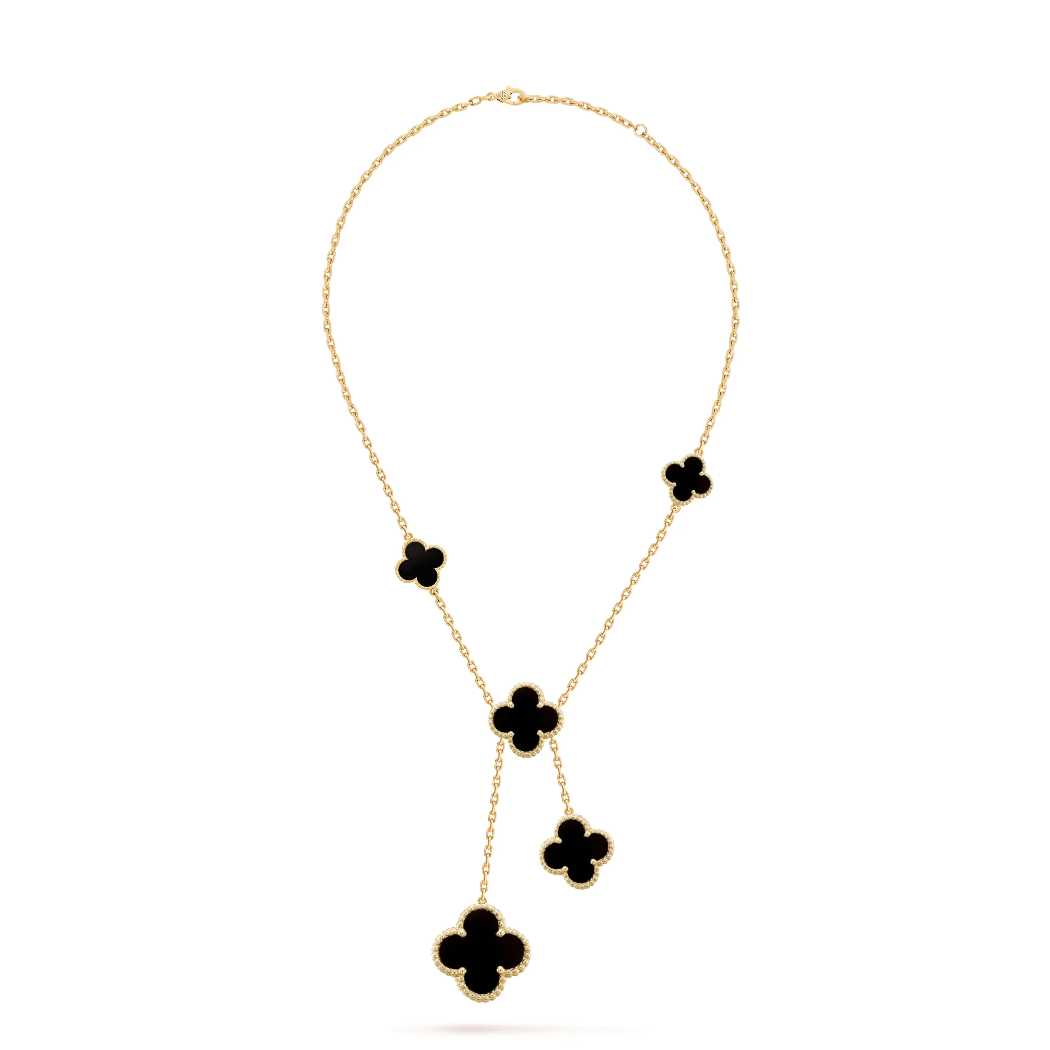 Sterling Silver Five Clover Y Shaped Necklace