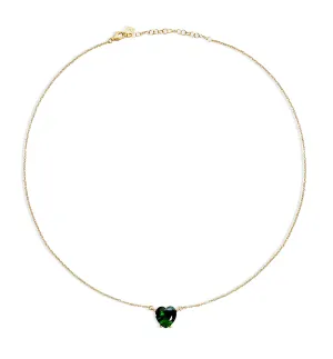 THE GREEN EMERALD HEART PENDANT NECKLACE