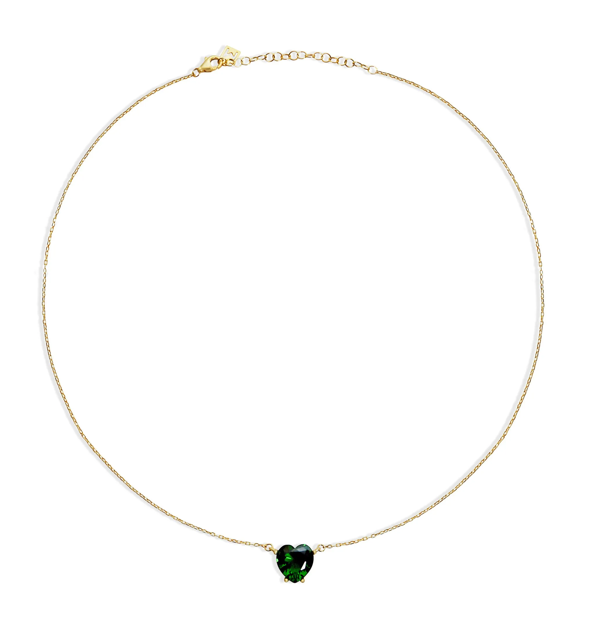 THE GREEN EMERALD HEART PENDANT NECKLACE