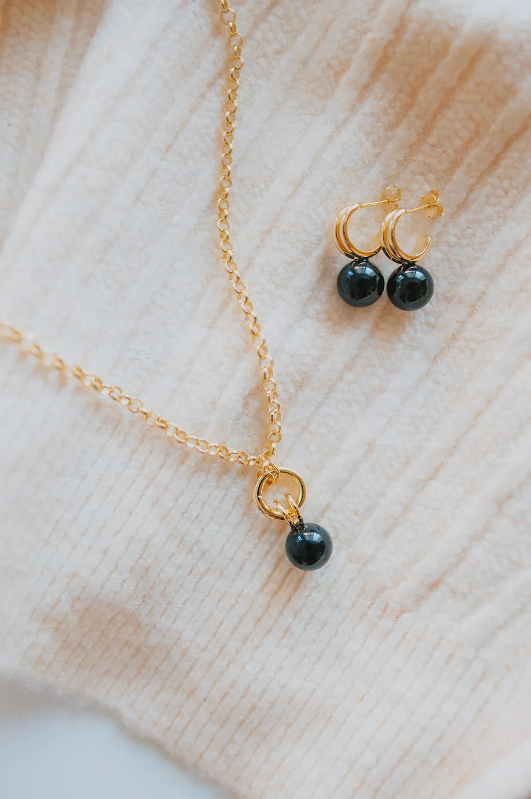 The Monroe Rolo Chain Necklace - Onyx