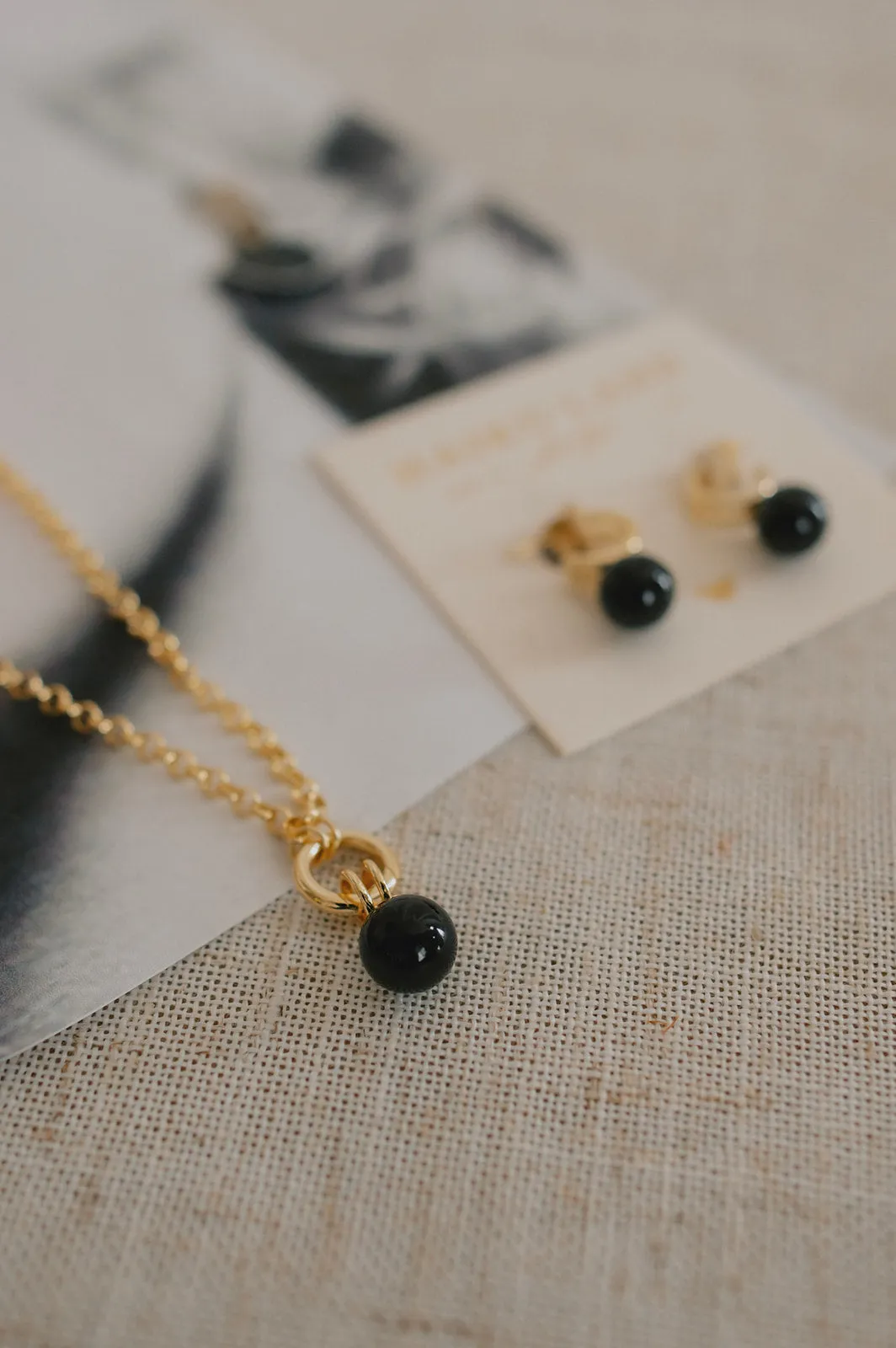 The Monroe Rolo Chain Necklace - Onyx