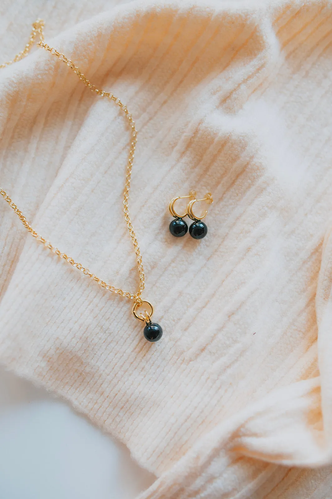 The Monroe Rolo Chain Necklace - Onyx