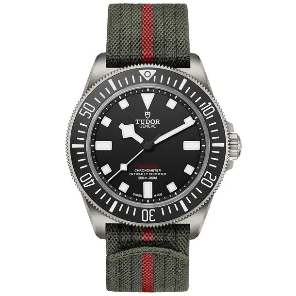 TUDOR Pelagos FXD 42mm Titanium Case, Black Dial, Fabric Bracelet (M25717N-0001)