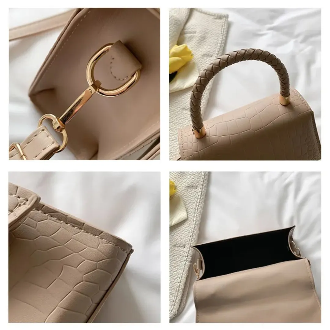 Vera | Top Handle Croc-Embossed Handbag