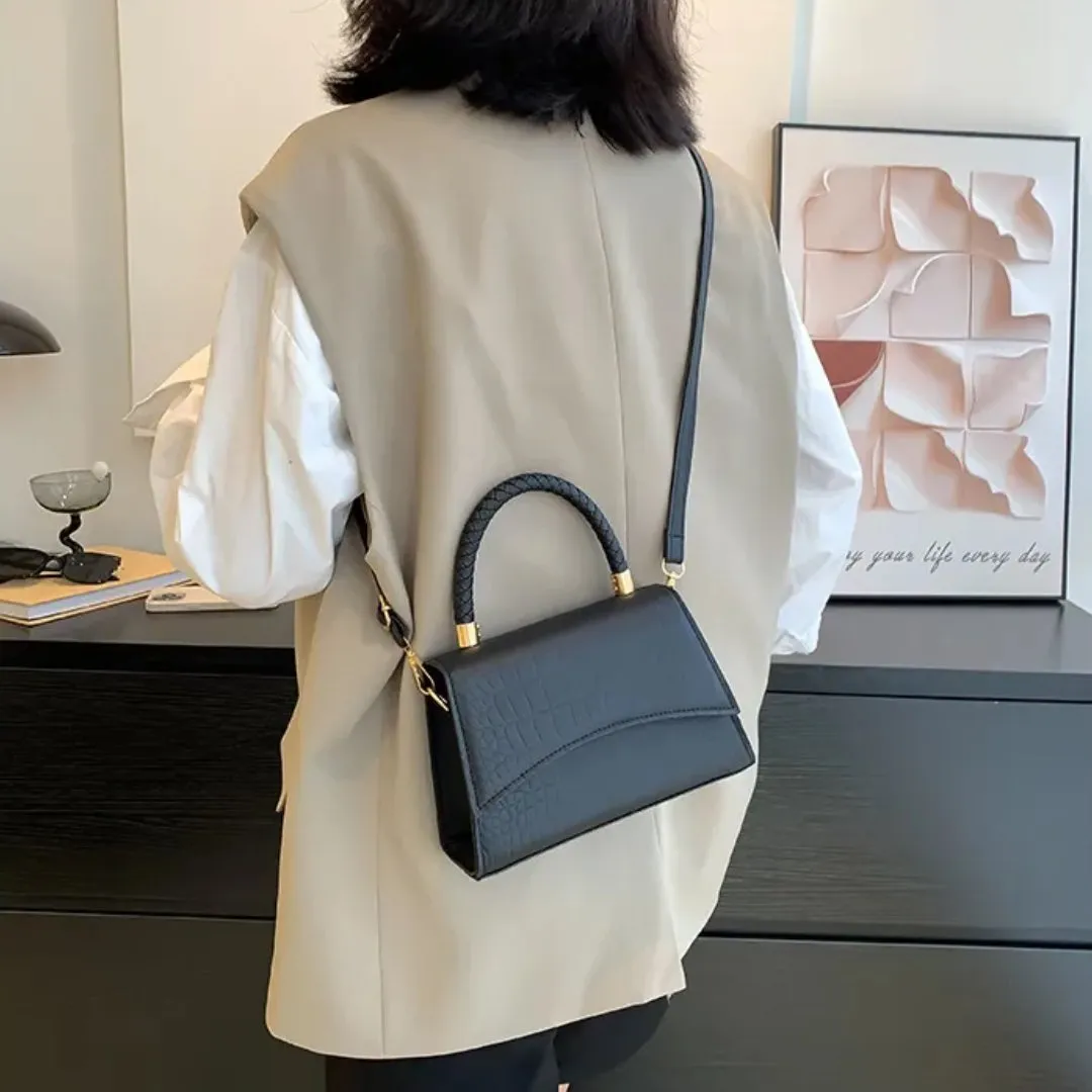 Vera | Top Handle Croc-Embossed Handbag