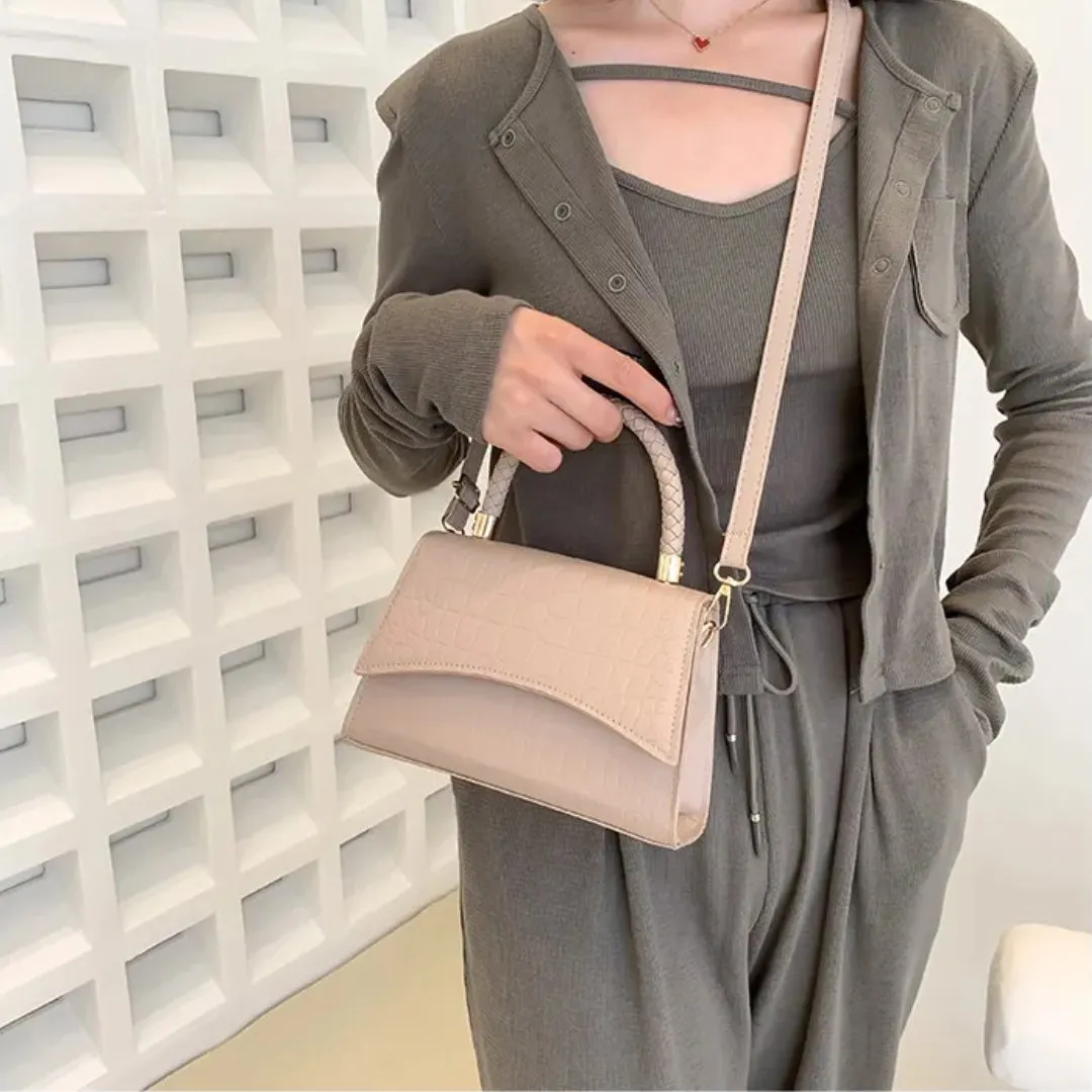 Vera | Top Handle Croc-Embossed Handbag