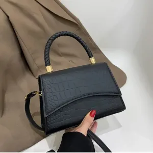 Vera | Top Handle Croc-Embossed Handbag