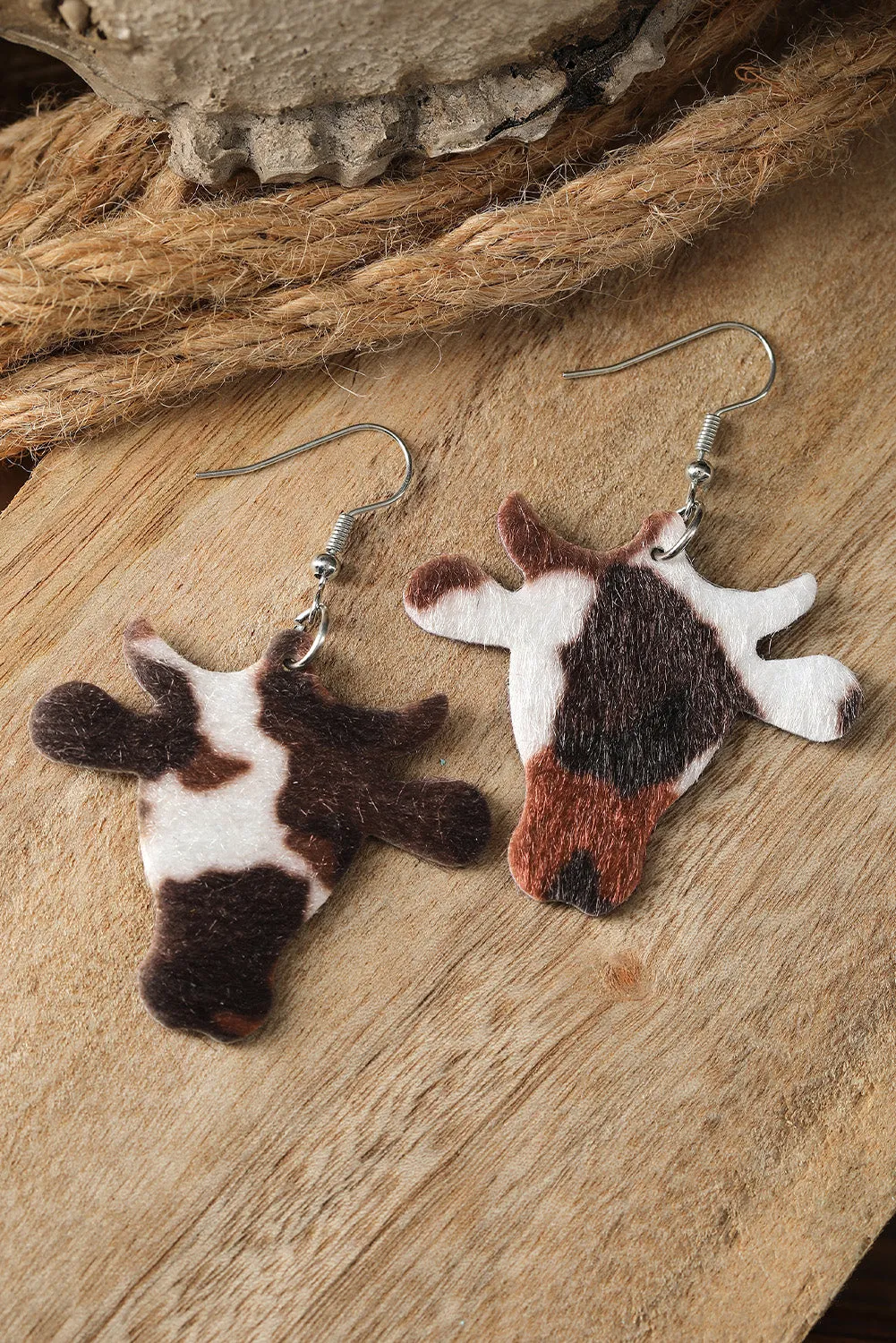 Western Cow Shaped Dangle Earrings