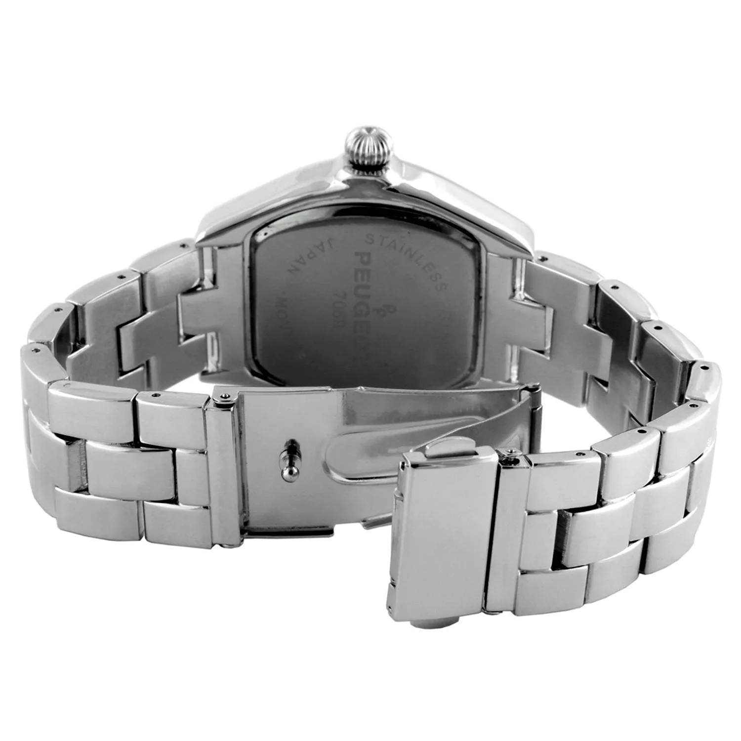 Women's Silver Status Bracelet Watch 36x33mm Barrel Shape Roman Dial