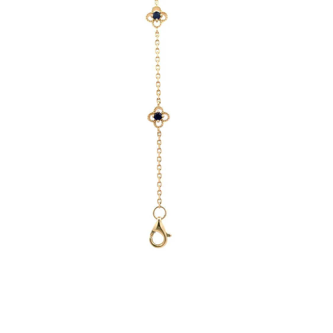 Yellow Gold Chain Sapphire Bracelet