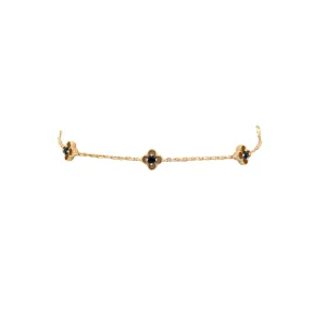 Yellow Gold Chain Sapphire Bracelet