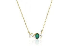 Yellow Gold Diamond & Emerald Pendant