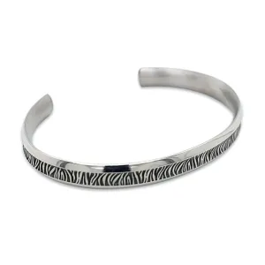 Zebra Print Medium Concave Torc Bangle